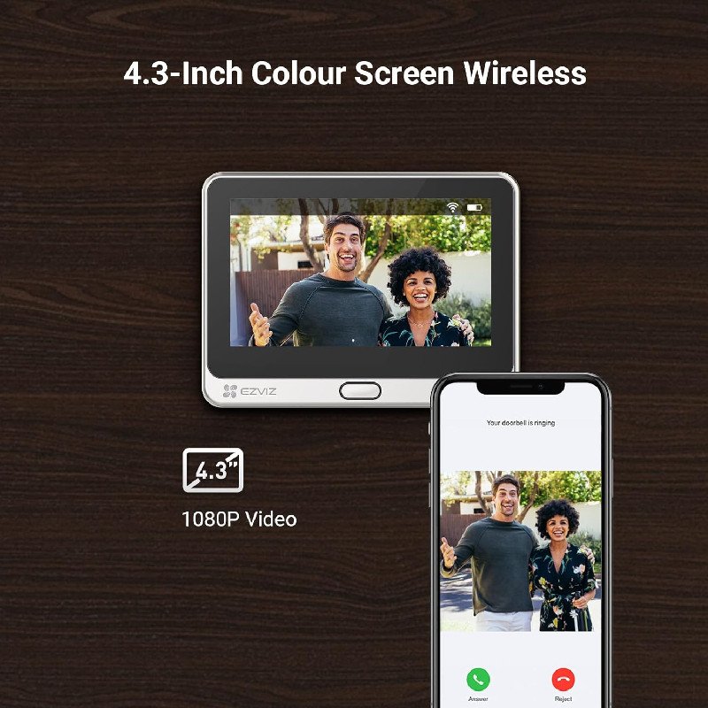 EZVIZ DP2C Video Door Viewer, 2-in-1 peephole camera and doorbell