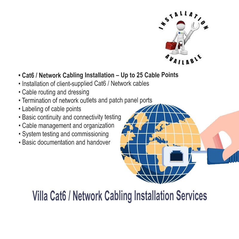 Villa Cat6 / Network Cabling Installation Services I Installation Only