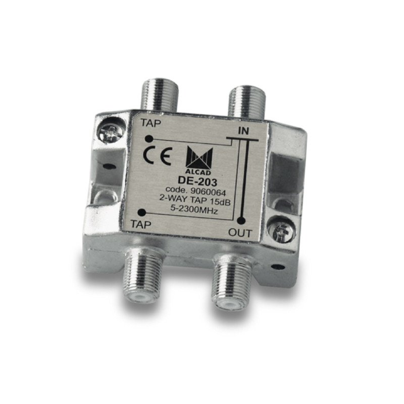 ALCAD DE-203 Tap-Off 2 Outputs 15 dB – Satellite & TV Signal Splitter