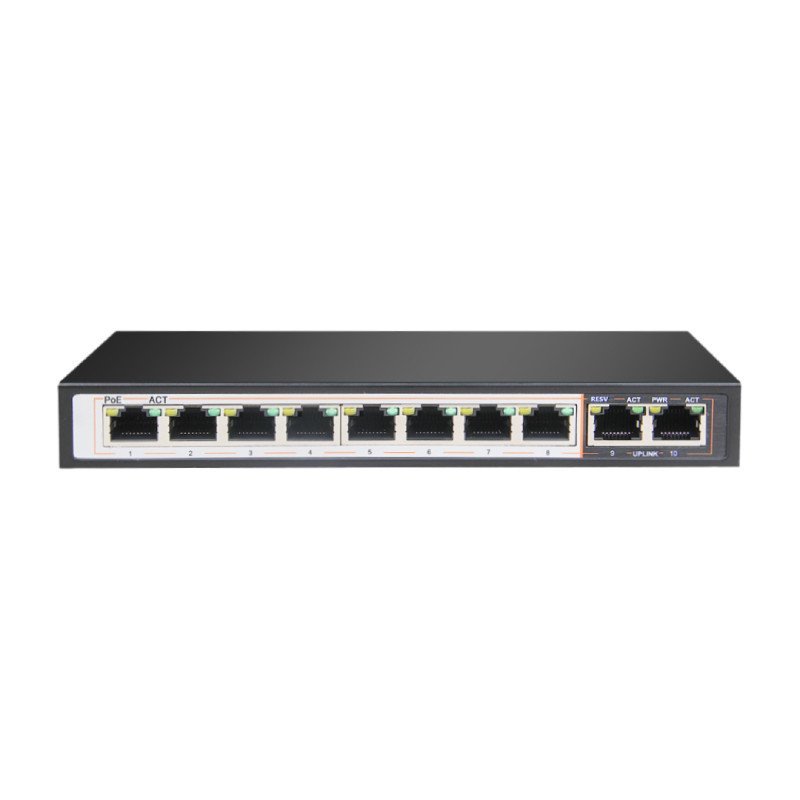 D-Link DGS-F1010P-E 10-Port Gigabit PoE+ Switch (8 PoE, 120W, 250m Range)