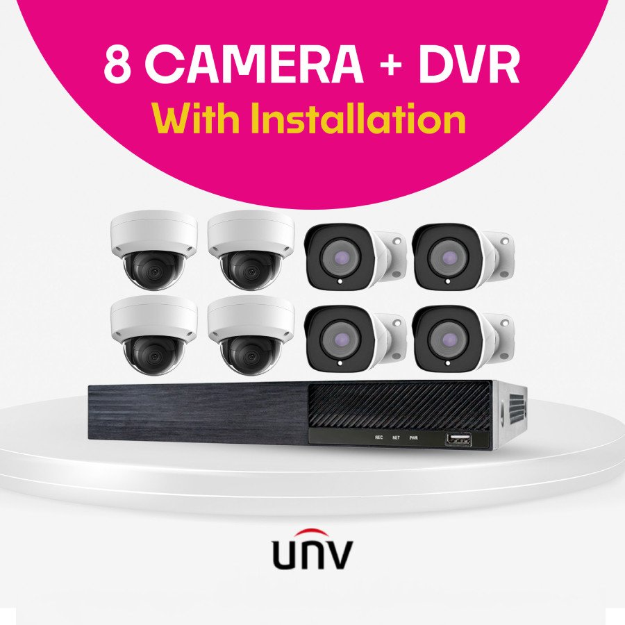 UNV 2MP HD Bullet/Dome IP Camera 8Pcs + Installation