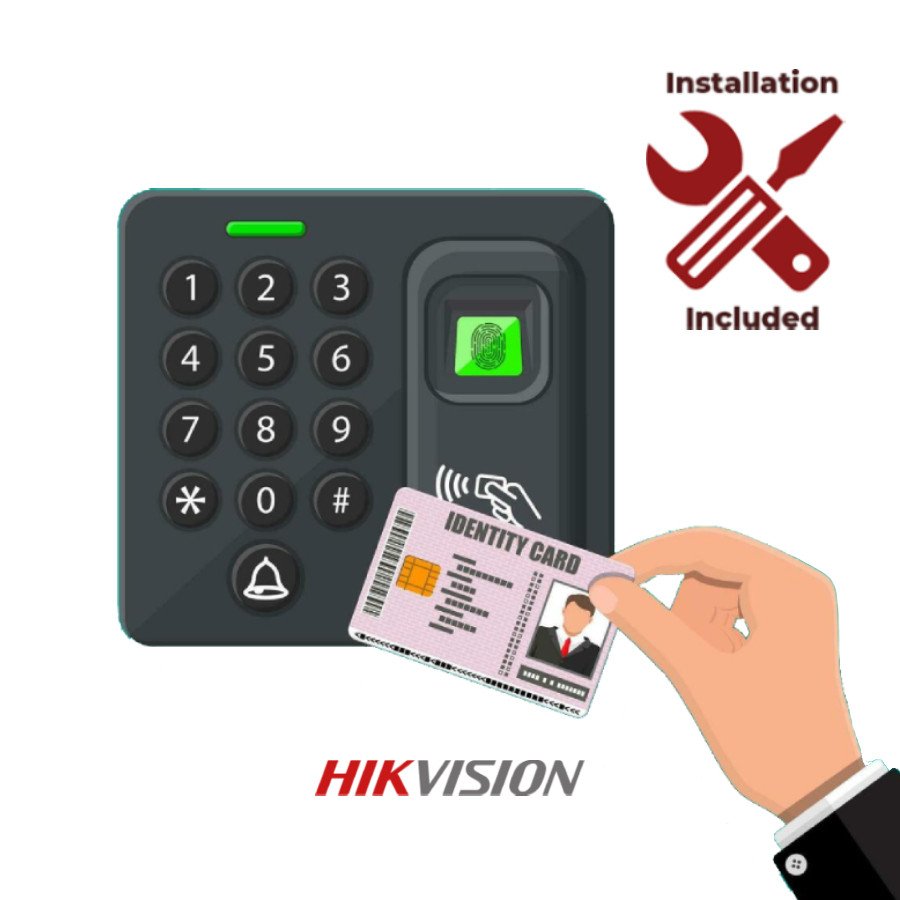 Card / PIN / Fingerprint Dual Side Door Access Control System with Time Attendance + Installation