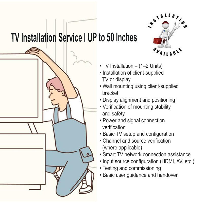 TV Installation Service I UP to 90 Inches I Installation Only