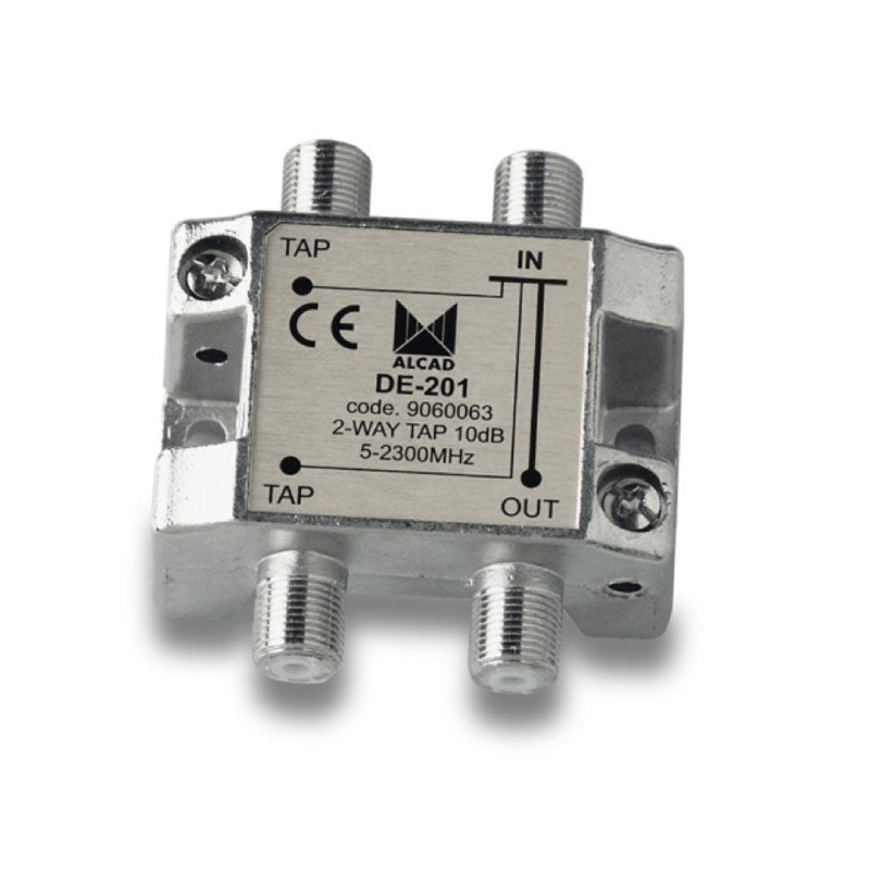 ALCAD DE-201 Tap-Off 2 Outputs 10 dB – Satellite & TV Signal Splitter