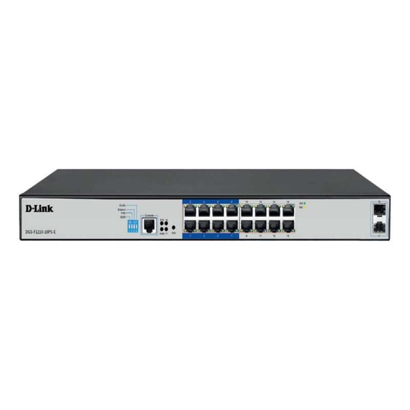D-Link DGS-F1210-18PS-E 18-Port Managed Gigabit PoE+ Switch (16 PoE, 150W, SFP)