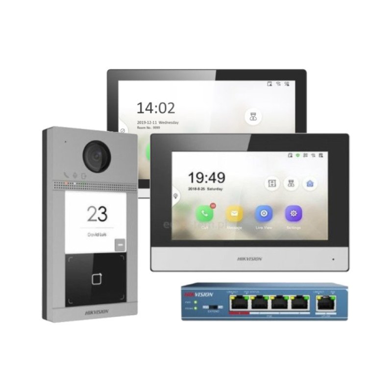 Hikvision DS-KIS604-S(C) IP Video Intercom Kit with Dual Indoor Monitors