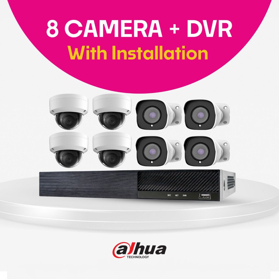 Dahua 2MP HD Bullet/Dome IP Camera 8Pcs + Installation